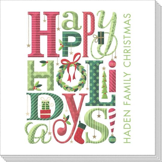 Happy Holiday Word Style Napkins